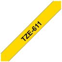 Brother TZe-611 laminēta lente, 8 m, 6 cm, melns uz dzeltena, TZe, termiskā pārnese, izturīgs pret skrāpējumiem, ūdensizturīgs