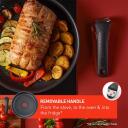 Tefal Potikomplekt, 3 tk, L7649453, 16/18/20cm, titaankatte, alumiinium, must