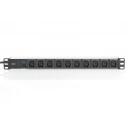 Digitus Pagarinātājs DN-95404, 10 kontaktligzdas, 2m, AC 250V, 10A, ārējais, 19"