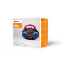 Denver TDB-212 Pink 111141900040, DAB+ Bumbokss, Rozā, 230V, FM radio, Bluetooth, AUX, USB MP3, LED apgaismojums