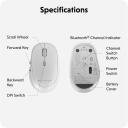 Hyper datorpele HS2100GL, Bluetooth 5.0, balta, antimikrobiālā aizsardzība, regulējams DPI