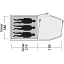 Outwell Kahe ruumiga tunnelitelk 111484, 3 inimesele, 3000 mm, 5,3 kg, roheline, hingav pol&uuml;ester