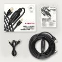 Axagon USB kaabel ADR-220B, 20m, aktiivne USB 2.0 A-M kuni B-M, 1 x USB 3.0 B, must