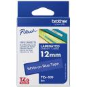 Brother Laminēta lente TZe-535, 8 m, 1.2 cm, balta uz zila, Termiskā pārnese, Izturīgs pret aukstumu, Izturīgs pret eļļu