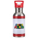 Paladone Super Mario metāla ūdens pudele PP8022NN, 500ml, nerūsējo&scaron;ais tērauds, salmiņ&scaron;, daudzkrāsaina