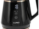 Elektriskā tējkanna ar temperatūras kontroli, LUND, 68216, 1L, melna, LED apgaismojums, 900-1100W, divkāršās sienas.