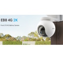 Ezviz EB8 2in1 CS-EB8-SP 4G Āra 3MP 2K Sfēriskā IP Panorāmas un Tiltējo&scaron;a Kamera ar Saules Paneli E Balts
