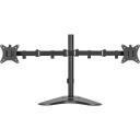 Sbox Monitora stiprinājums LCD-F024-2, 2 ekrāni, 17-32 collas, 2x9kg, 100x100, melna, tērauds/plastmasa, kabeļu pārvaldība