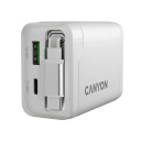 Compact wall charger with built in USB C cable 65 W total power 1×PD and 1×QC fast charging port OnCharge 65RC Build In Cable EU White CNS-CURC65ACW CANYON
