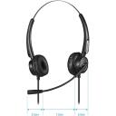 Sandberg Ausinės Pro Stereo 126-30, 20 - 7000 Hz, 2,1 m, binauralinės, juodos, USB Type-A, sulankstomas mikrofonas