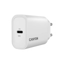 Compact wall USB charger with 30 W maximum power and 1×PD USB C port OnCharge 30CL Max Power 30W EU White CNE-CHA30CLW CANYON