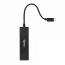 Sbox USB centrmezgls H-404C, 4xUSB A 3.0, 1xUSB C, 5 Gbps, melna krāsa, ABS plastmasa