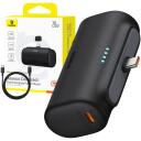 Baseus Powerbank P10068306113-00, 5000mAh, 20W, USB-C, melns, 5V=2.4A, 18Wh, 2 virzienu ātrā uzlāde