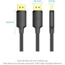 Vention DisplayPort kabelis HAKBJ 5 m, 4K@60Hz, 3D vizija, 240 Hz, 21.6 Gbit/s, juodas