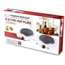 Esperanza EKH010W regulējamā elektriskā plīts, 2 zonas, 1000W, 220-230V, 50-60Hz, balta