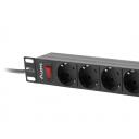 Lanberg Pikendus PDU-09F-0300-BK, 4000W, 220V, 16A, 9xSchuko, 3m, must