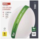 Emos LED потолочный светильник TIVI ZM3407, 11W, 1840lm, IP44, нейтральный белый, 4000K, сталь, 50 000ч.