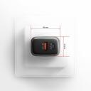 Axagon lādētājs ACU-PQ67 67W, 2xUSB-A 30W, USB-C 67W, strāvas adapteris, ātrā uzlāde, aizsardzība pret pārslodzi