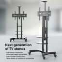 Onkron TV alus TS1881E-B, ekraani suurus 127-218 cm, maksimaalne koormus 105.9 kg, k&otilde;rguse reguleerimine 1350-1650 mm, 2 riiulit