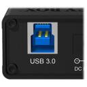 Raidsonic USB centrmezgls IB-AC6110, 10x USB 3.0, AC 120/230 V, melns, alumīnija korpuss, Plug & Play