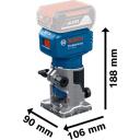 Bosch Akutoite freespink GLF 18V-8 06016C6001, 1.1kg, 106mm, 90mm, 188mm, 18V, 10000-30000p/min, 38mm, 6-8mm