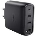 Trust mobiilne laadija MAXO 65W/4-PORT GAN 26067, 65W, 20V, 3xUSB-C, 1xUSB-A, 2m kaabel, must, kiire laadimine, &uuml;lekoormuse kaitse