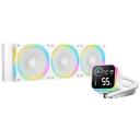 Deepcool vedelikujahuti LQ360 ULTRA ARGB WH R-LQ360-WHASMC-G-1, 1.9 kg, 55 cfm, 3 ventilaatorit, PWM tugi, ARGB