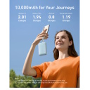 Kompakts un praktisks premium ārējais uzlādes akumulators ar 2 iebūvētiem USB-C un Lightning kabeļiem 10000 mAh 30 W balts A1680H21 Anker