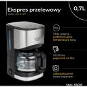 Adler Kohvimasin AD 4407, 550 W, 0.7 L, Poolautomaat, Must, Pestav filter, Anti-drip funktsioon