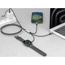 Sandberg 3in1 ceļojumu uzlādes kabelis 441-69, 1.2m, 100W, USB-C, USB-A, Apple Watch uzlāde, PD atbalsts