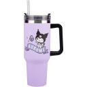 Paladone Kuromi izolēta krūzīte PP14604KUR, 900ml, purpursarkana, daudzvirzienu vāks, ērts rokturis, salmiņ&scaron;