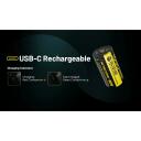 Nitecore Įkraunamos baterijos NC-NL1816R, 1600 mAh, 3.6 V, 18350, USB-C įkrovimas, 3A i&scaron;krova, apsauga