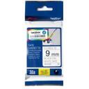Brother Elastīga laminēta ID lente TZEFX221, 8 m, 0.9 cm, melns uz balta, TZe, termiskā pārnese, ūdensizturīga, izturīga pret eļļu