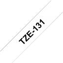 Brother laminēta lente TZe-131, TZe131, 8 m, 1,2 cm, melns uz caurspīdīga, termiskā pārnese, pa&scaron;līmējo&scaron;a, ūdensizturīga