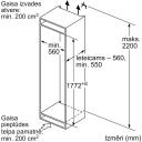 Bosch Integreeritav k&uuml;lmik KIN86VSE0, 184L, 76L, 35dB, 2 ust, LED valgustus, No Frost, E klass