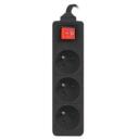 Lanberg pikendus PS1-03E-0150-BK, 1.5 m, 3 x CEE 7/5, 2500 W, 10 A, must