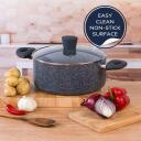 Russell Hobbs Pott RH008491EU7, 24cm, alumiinium, 11cm, sinine marmor, kaanega, induktsioonile sobiv