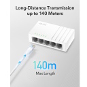 NetSwitch 5-Port Gigabit Slēdzis USB-C Baro&scaron;ana IGMP QoS Cikla Novēr&scaron;ana Balts Cudy GS105U