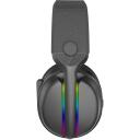 Subsonic Vektra Bezvadu Austiņas SA5717-1, 205g, melna, bezvadu, virs ausīm, iebūvēts mikrofons, stereo, RGB LED, tālvadības pults