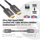 Club3D HDMI kabelio prailgintuvas CAC-1379 20 m, 4K120Hz, 2.1, tiesus kontaktas, auksiniai kontaktai, juodas