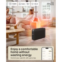 Конвекционный обогреватель мощностью 1200 Вт с WiFi управлением стальной передней панелью и LED дисплеем черный CO1200WIFI3BLACK GEN3 Mill