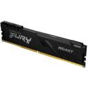 Kingston Fury Beast KF436C18BB/16, 16 GB, DDR4, 3600 MHz, 1.35 V, CL18, &uuml;hekordne reiting, ODT, SPD, must PCB