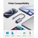 USB-C uz Gigabit Ethernet adapteris Portatīvais alumīnija Plug and Play pelēks Cudy UE10C