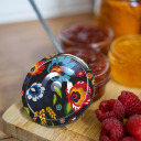 Kaane Ø66/4 must, Folk muster BROWIN 136433, 6.9x6.9x1 cm, 4 konksu, 10 tk