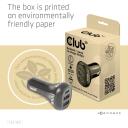 Club3D Зарядное устройство CAC-1921 36W, Входное напряжение 12/24V, 2x USB Type-A 5V/3A, 1x USB Type-C 5V/3A, 9V/2A, OCP, OVP, SCP
