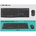 Logitech Клавиатура и мышь MK295 920-009800, беспроводные, 10м, 3 кнопки, батарея клавиатуры AA, батарея мыши AA