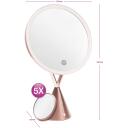 Rio HD valgustatud meigipeegel MMCO-EU/1,4, 1x/5x, roosa kuld, eemaldatav 5x peegel, puutetundlik, 45&deg; p&ouml;&ouml;ramine