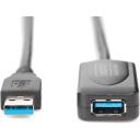 Digitus USB 3.0 aktiivne pikenduskaabel DA-73104, 5m, 5 Gbps, aktiivne kaabel, USB A/USB A M/N