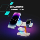 Беспроводная зарядная станция 3 in 1 мощностью 15 Вт Hexagon 310 Светло Серый Оранжевый CNS-WCS310LGOR CANYON