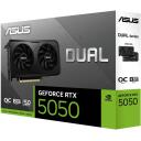 Asus Видеокарта DUAL-RTX5050-O8G 8GB GDDR6, 2560 CUDA ядер, 2 вентилятора, PCIe 5.0, 7680x4320, 128 бит